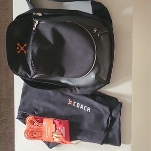Orange theory nike one coach leggings medium, orange theory bag, socks & laces
